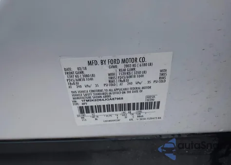 2018 Ford Explorer Xlt from USA, damaged, VIN 1FM5K8D84JGA87968